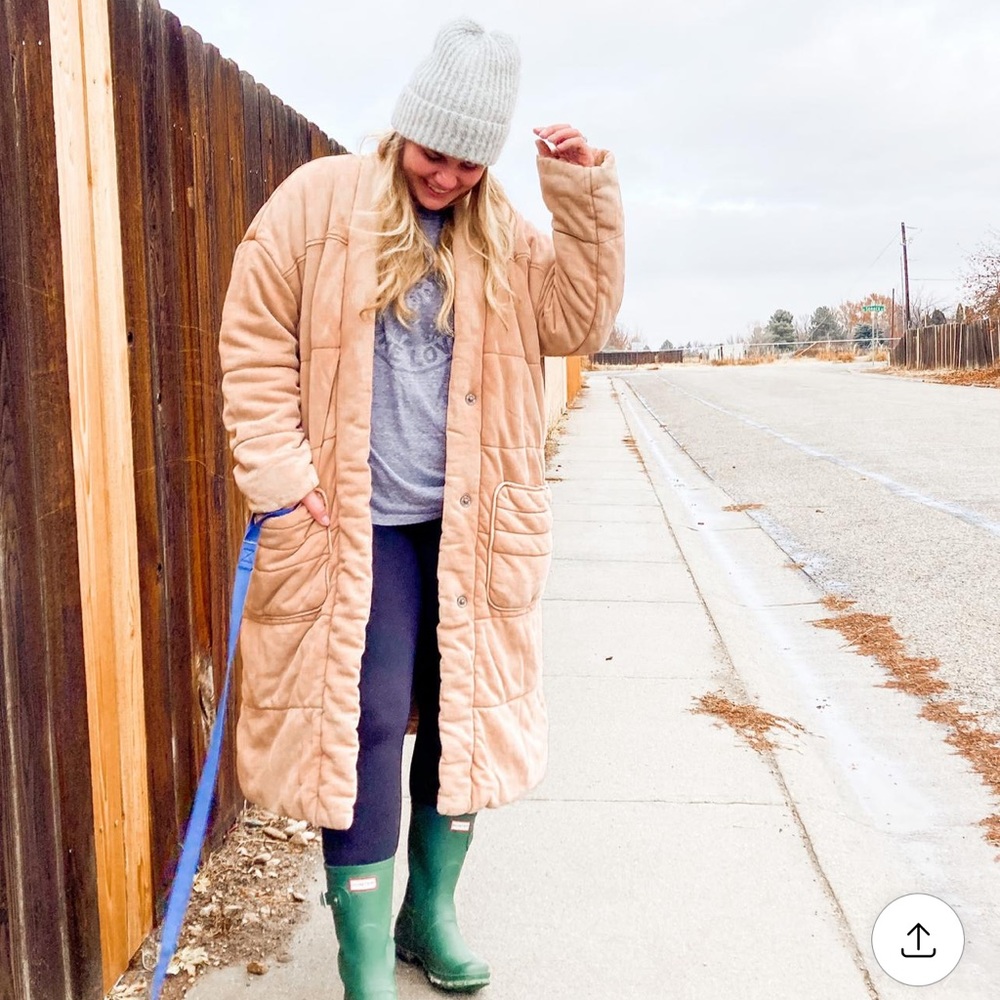 Women's Tan Quilted Coat